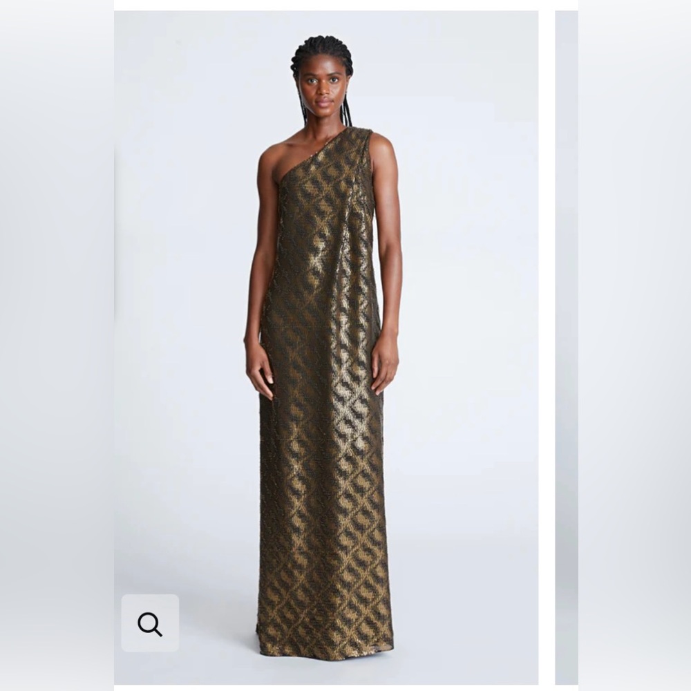 Halston Lexa Sequin One Shoulder Gown